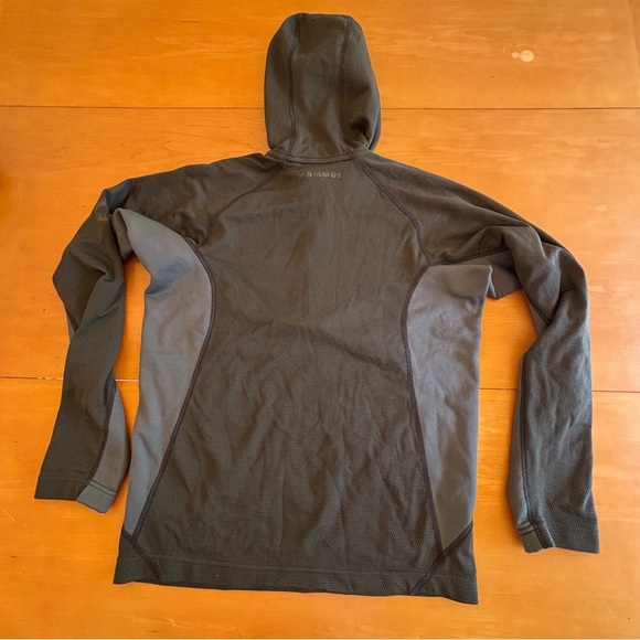 Mammut Outline M olive green zip pull hoodie fleece performance jacket - Picture 10 of 11